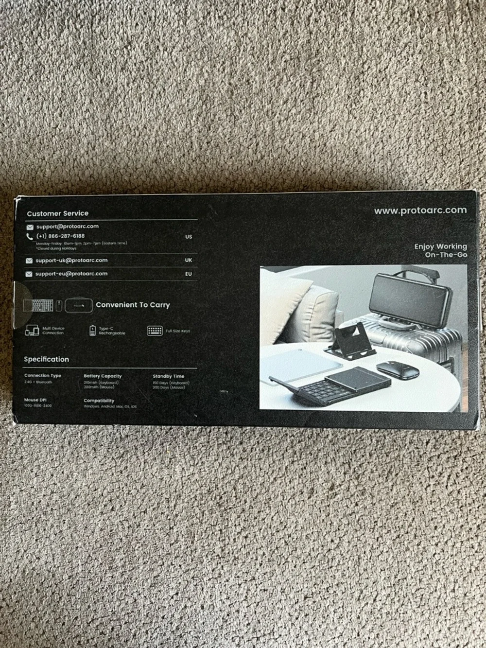 XKM01 Foldable Wireless Keyboard & Mouse Combo - Black
